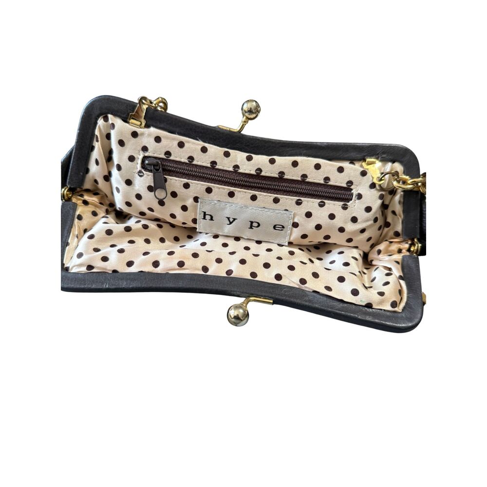 Hype Genuine Leather Y2K Leopard Print Chain Handle Bag - Picture 4 of 5